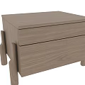 Modern Minimalist Wooden Chest of Drawers With Two Drawers And Slender Legs