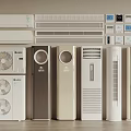 Different Types of Air Conditioners and Fans Showcasing Modern Designs and Styles