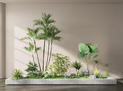 Green plant potted plant landscaping indoor landscaping green plant flower box 3d model