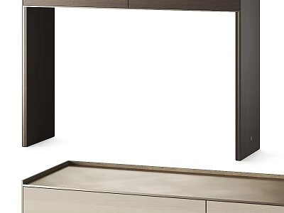 Minimalist Wooden Storage Furniture With Open Shelf And Drawer Unit Design 3d model