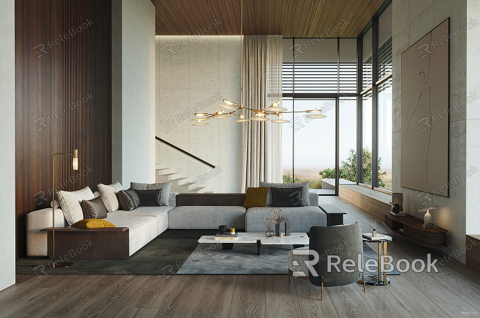 modern living room villa living room model