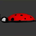 Cute 3D Ladybug Character With Red Body And Black Spots On Gray Background 3d model