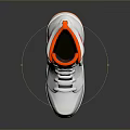 White And Orange High Top Sneakers With Red Upper Logo For Daily Casual Use