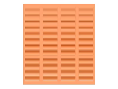 Orange Folding Door with Louvered Design and Multiple Panels for Modern Home 3d model