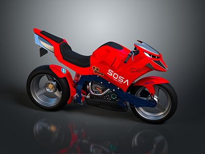 Modern motorcycle two-wheeled motorcycle off-road motorcycle road racing motorcycle 3d model