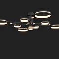 Modern Multi Light Circular Lighting Combination With Sleek Metal Frame And Soft Glow 3d model