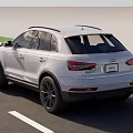 White SUV With Modern Exterior Design And Black Wheels On Road