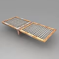 Rusty Metal Grating Structure With Gridded Pattern And Weathered Surface