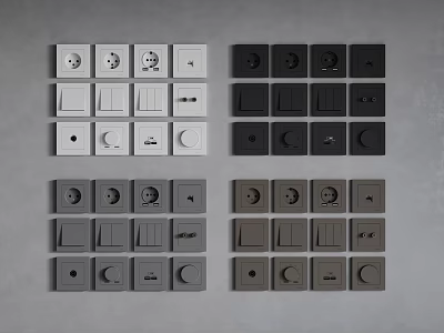 Modern switch socket 3d model