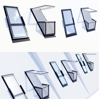 Modern Window Roof Attic Window Balcony Skylight 3d model