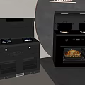 Sleek Modern Kitchen Appliances With Gas Stove Oven Blue Flame And Display Design