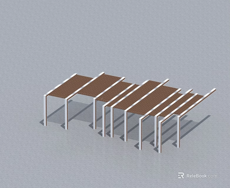 Multiple Modern Hinged Doors With Metal Frames And Wooden Panels 3d model