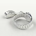 Two Modern Silver Stainless Steel Watches With Round Dial And Metallic Strap Design