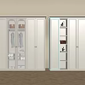 Modern White Wardrobe With Glass Doors Interior Lighting And Storage Shelves