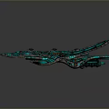 Futuristic Spaceship Design For Deep Space Exploration With Glowing Blue Accents
