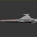 Detailed Sci Fi Spaceship 3D Model With Red Accents And Gray Hull Structure 3d model