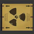 Radioactive Metal Container With Yellow Top Radiation Symbol And Grilled Sides
