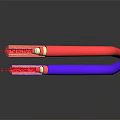 Organ and Hair Structure Models Featuring Red and Purple Tubular Components
