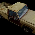 Old Rusty Vintage Pickup Truck With Open Door Weathered Exterior Design