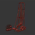 Colorful Croquet Equipment Set With Wooden Mallets Balls Metal Rack And Wheeled Cart