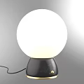 Modern Table Lamp With White Globe Shade Black Marble Base And Gold Accent 3d model