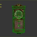 Vintage Red Wooden Decorative Wall Clock With Glass Door And Pendulum