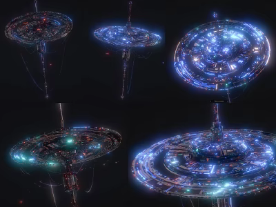 Modern 3D Space Space Station Sci-Fi Space Animation Game Space Station Sci-Fi Technology Mixer 3d model