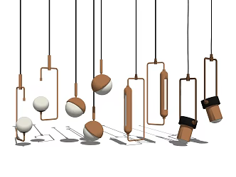 Modern chandelier combination 3d model