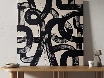 Modern abstract painting simple abstract decorative painting 3d model