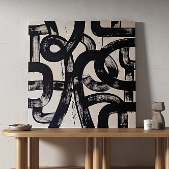 Modern abstract painting simple abstract decorative painting 3d model