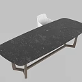 Modern Black Starry Table and Chair Set with White Cushion and Dark Legs