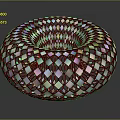 Modern Round Lighting Fixture Set With Colorful Diamond Mosaic Pattern And Shiny Reflective Surface