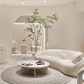 Modern Luxury Beauty Hair Salon Reception Area With White Gold Decor Green Plants Comfy Sofa