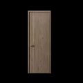 Modern Dark Wooden Swing Door With Vertical Glass Panel for Interior Design