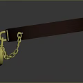 Brown Leather Strap With Heart Shaped Gold Lock And Chain Decoration