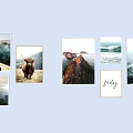 Gallery Wall Decor With Landscape Paintings Animal Art Ocean Waves And Friday Text