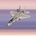 Various Fighter Jets Models Arranged in Formation Against Gradient Sky Background 3d model