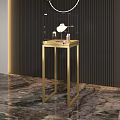 Elegant Glass Display Cabinets With Golden Metal Frame Showcasing Jewelry On Marble Floor