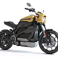 Modern Electric Motorcycle With Gold And Black Sleek Design Headlight And Wheels