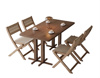 Modern Leisure Table and Chair Dining Chair Single Chair Outdoor Table and Chair 3d model