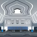 Modern monitoring room Emergency command center Monitoring center 3d model