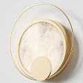 Elegant Modern Wall Lamp With Gold Circular Frame And Alabaster Shade