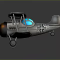 Toy Biplane Model With Silver Body Blue Cockpit And Propeller Design