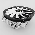 High Performance Computer CPU Cooler With White Fan And Metallic Heat Sink Structure