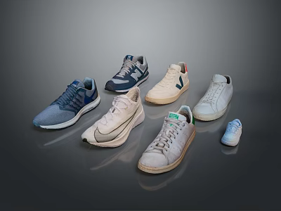 Stylish Fashionable Shoes Collection With Various Styles And Colors For All Occasions 3d model