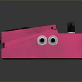 Pink Parasit Fuzz Guitar Effect Pedal With Metallic Case Control Knobs And Input Output Jacks 3d model