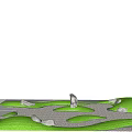 Garden Landscape Design With Lush Green Lawn Areas Winding Stone Paved Paths And Scattered Stones
