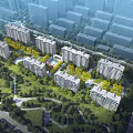 Aerial Planning of Modern Residential Community With Buildings Green Areas And Road Layout