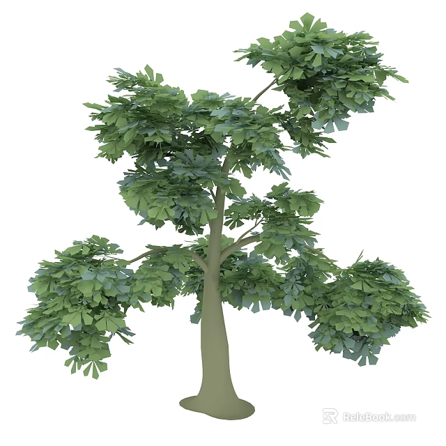 Lush Green Arbor With Dense Foliage And Strong Trunk For Garden Landscaping 3d model 