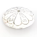 White Circular Decorative Sculpture Carving With Intricate Floral Patterns And Textures